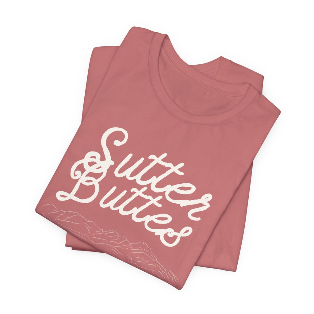 Sutter Buttes Tee — "Sutter Buttes: The World’s Smallest Mountain Range" Retro Graphic T‑Shirt