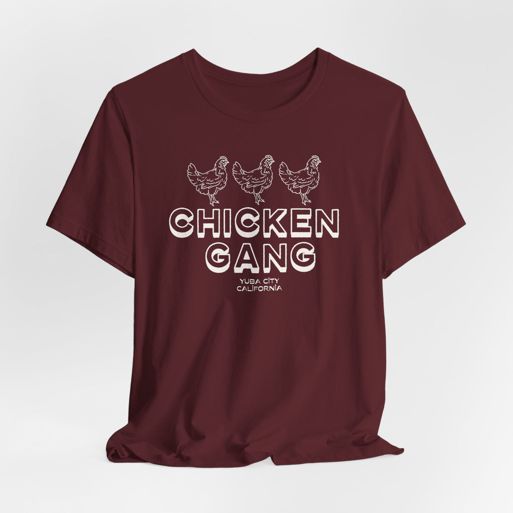 Yuba City Chicken Gang T-Shirt — Hand Drawn Hen Farm Tee for Yuba City