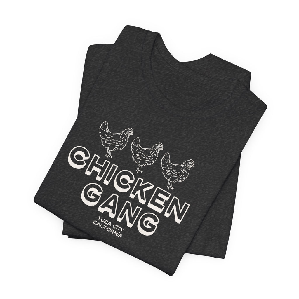Yuba City Chicken Gang T-Shirt — Hand Drawn Hen Farm Tee for Yuba City
