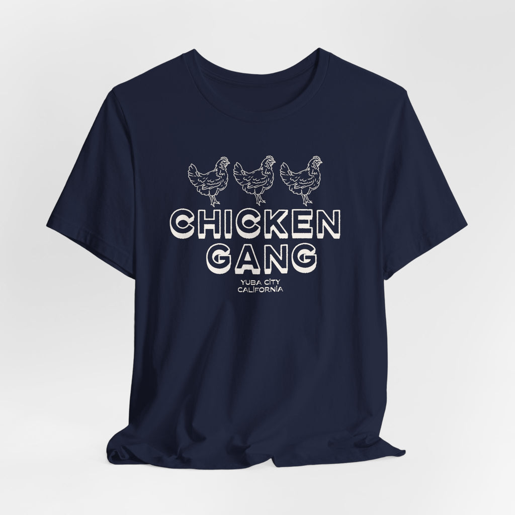 Yuba City Chicken Gang T-Shirt — Hand Drawn Hen Farm Tee for Yuba City