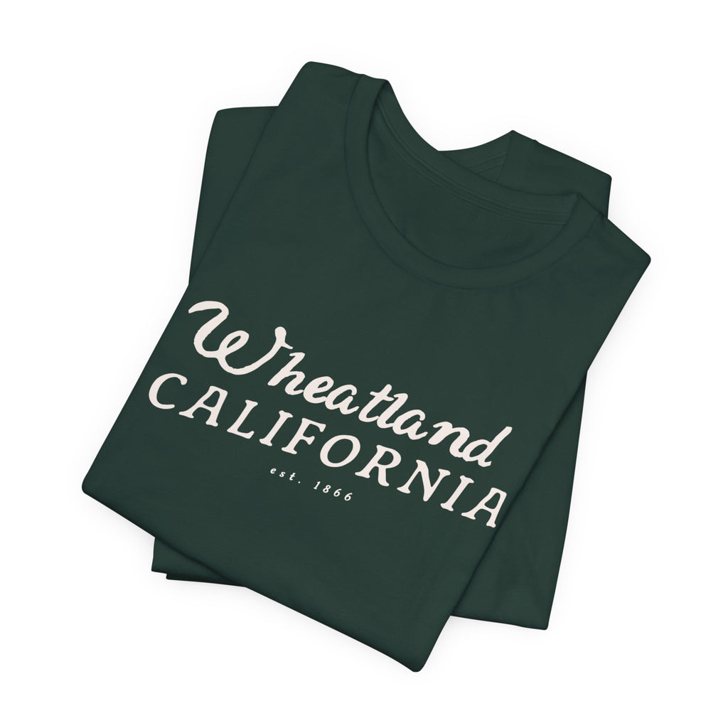 Wheatland California Vintage Script Tee — Retro Small Town Pride T-Shirt