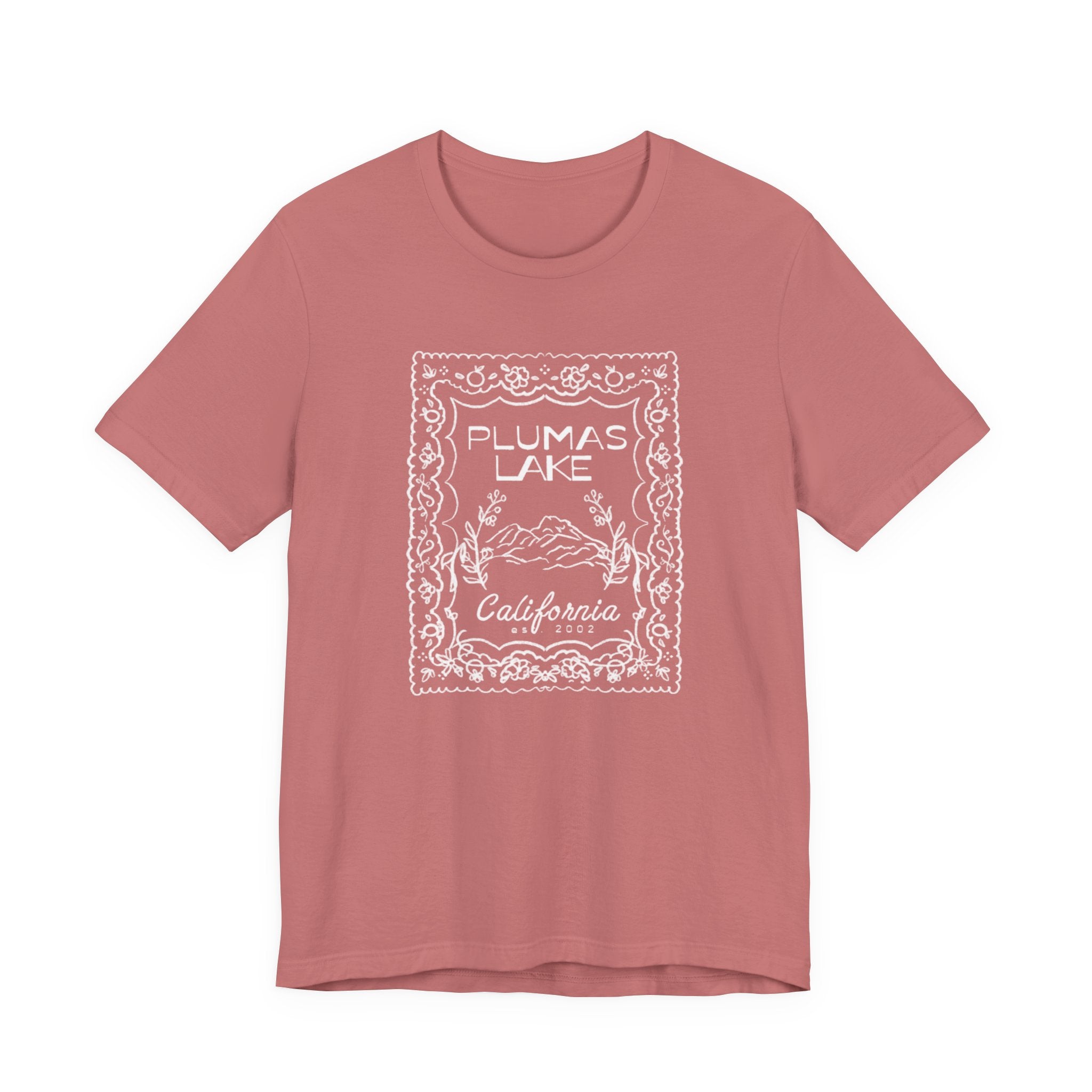 Plumas Lake Hand Drawn Stamp T‑Shirt