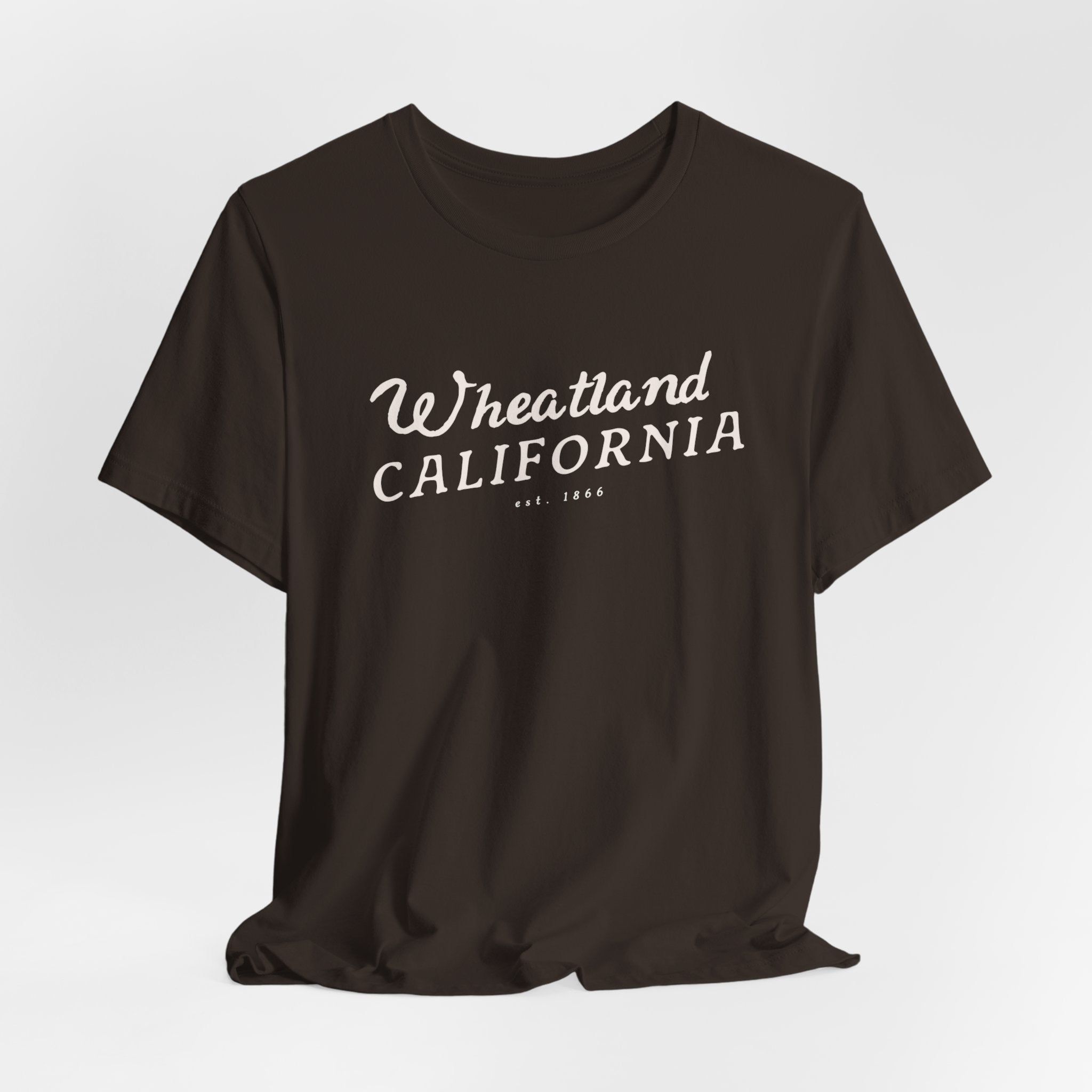 Wheatland California Vintage Script Tee — Retro Small Town Pride T-Shirt