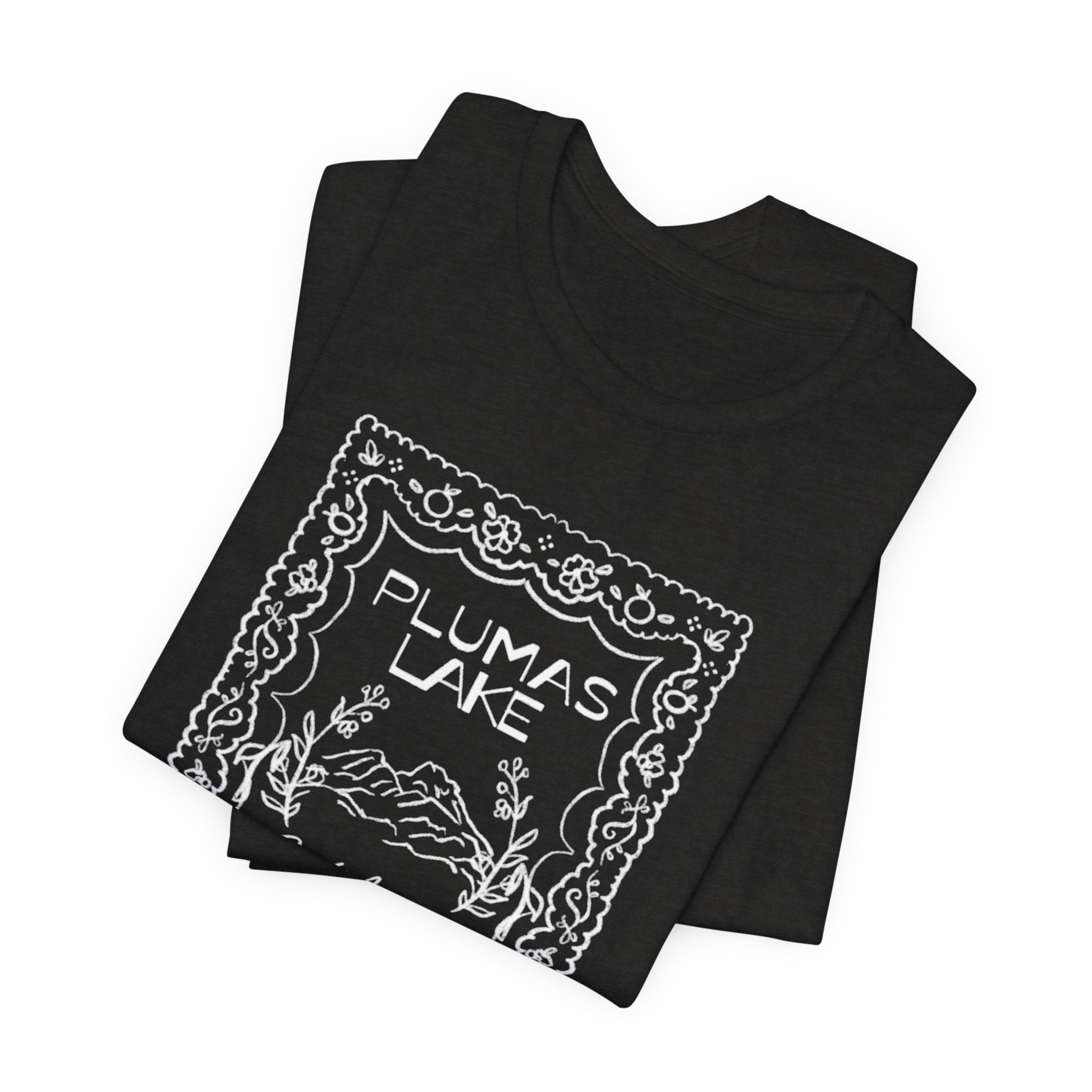 Plumas Lake Hand Drawn Stamp T‑Shirt