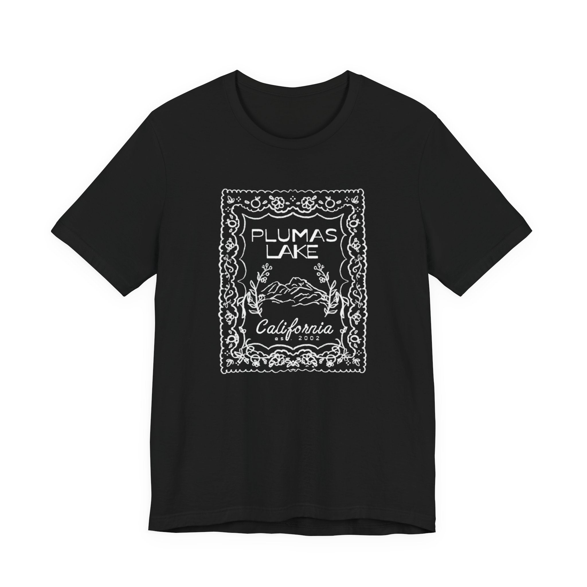 Plumas Lake Hand Drawn Stamp T‑Shirt