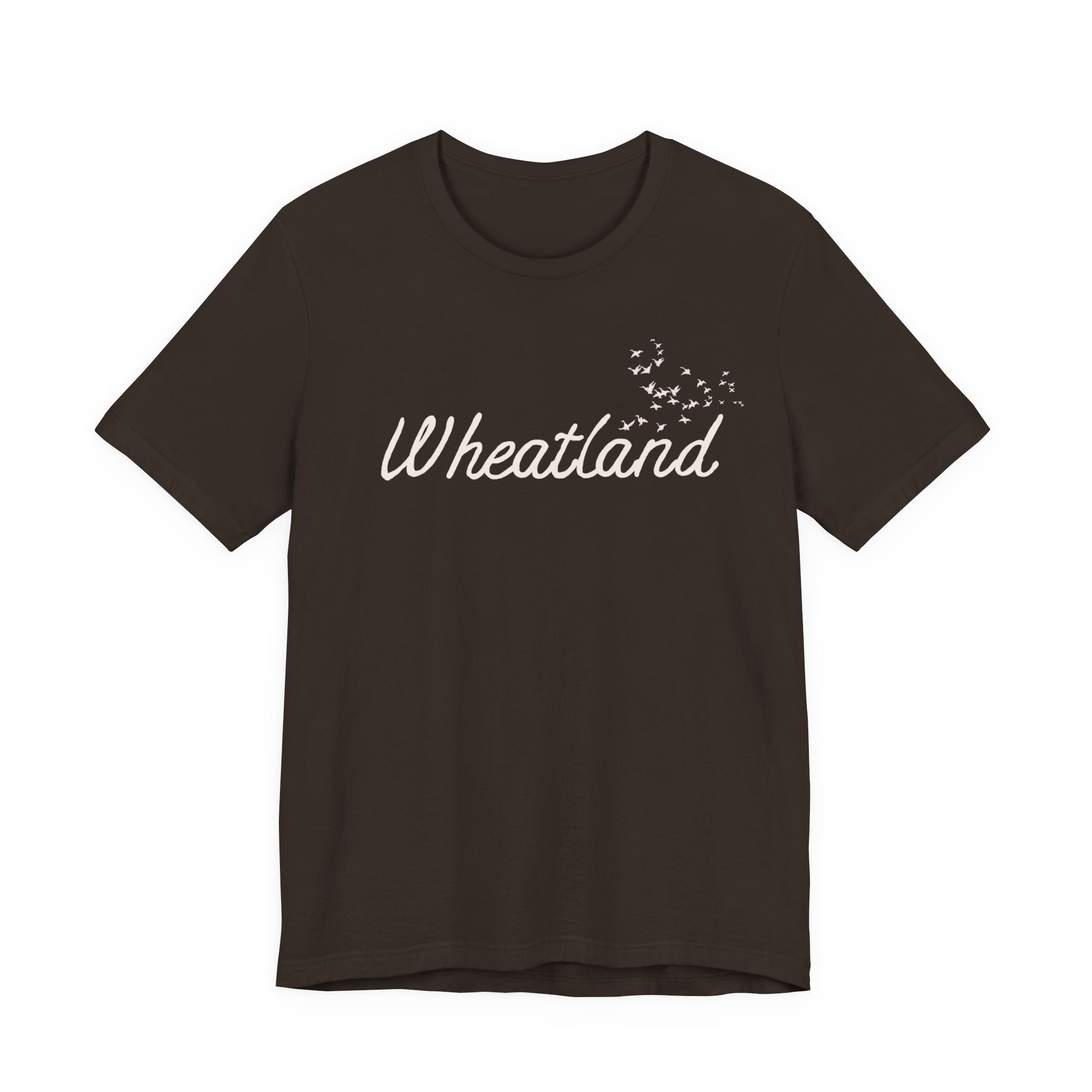 Winter Birds Wheatland Script Tee — Casual Town Name T‑Shirt
