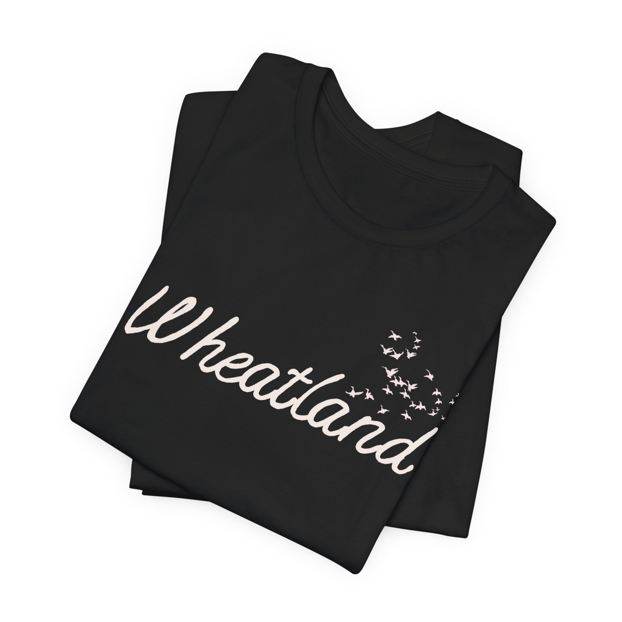 Winter Birds Wheatland Script Tee — Casual Town Name T‑Shirt