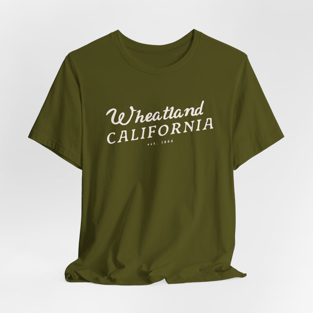 Wheatland California Vintage Script Tee — Retro Small Town Pride T-Shirt