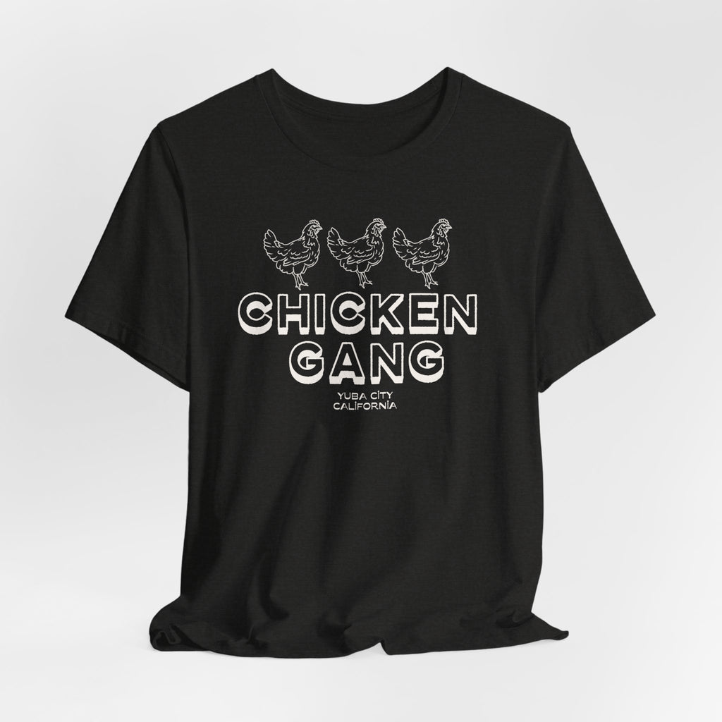 Yuba City Chicken Gang T-Shirt — Hand Drawn Hen Farm Tee for Yuba City