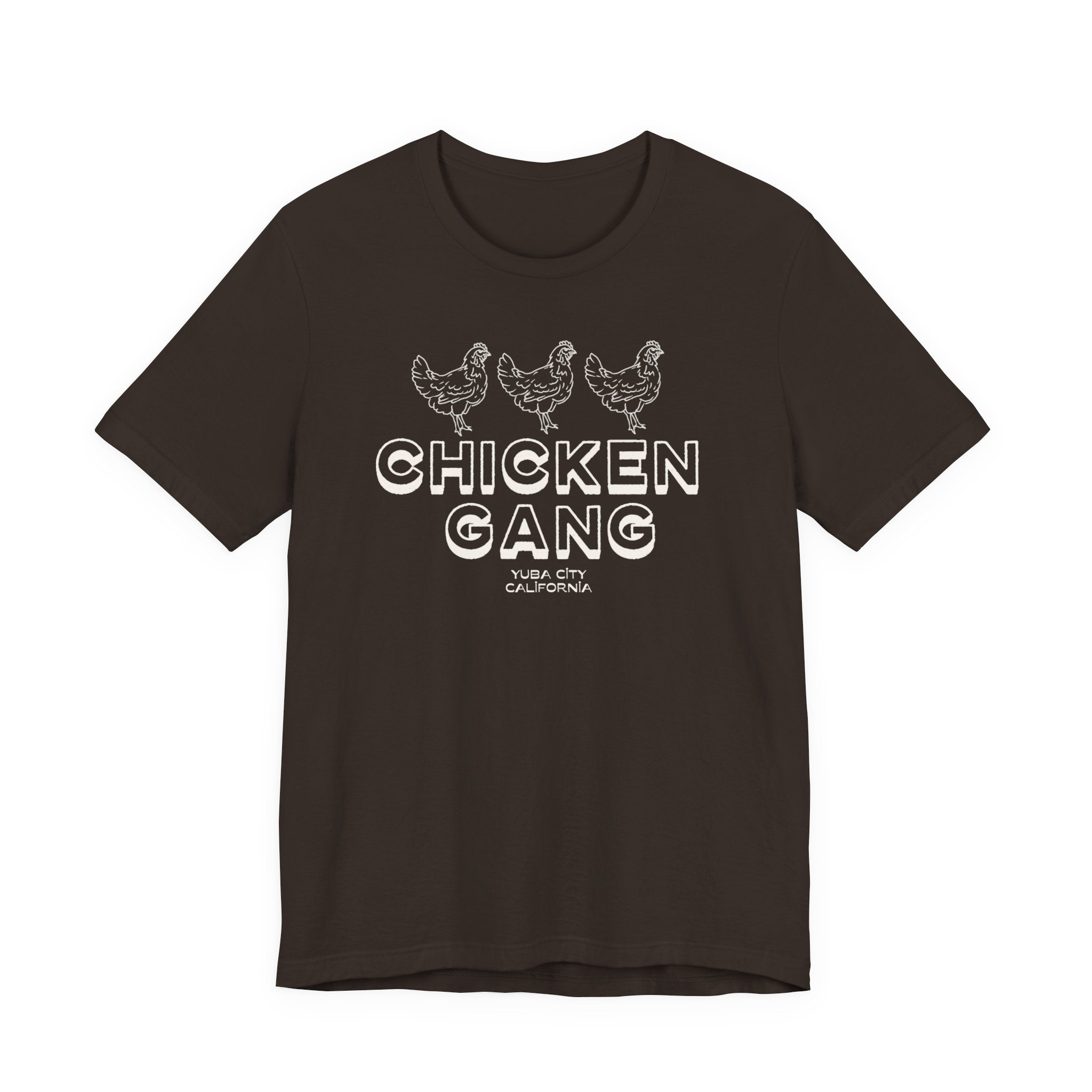 Yuba City Chicken Gang T-Shirt — Hand Drawn Hen Farm Tee for Yuba City