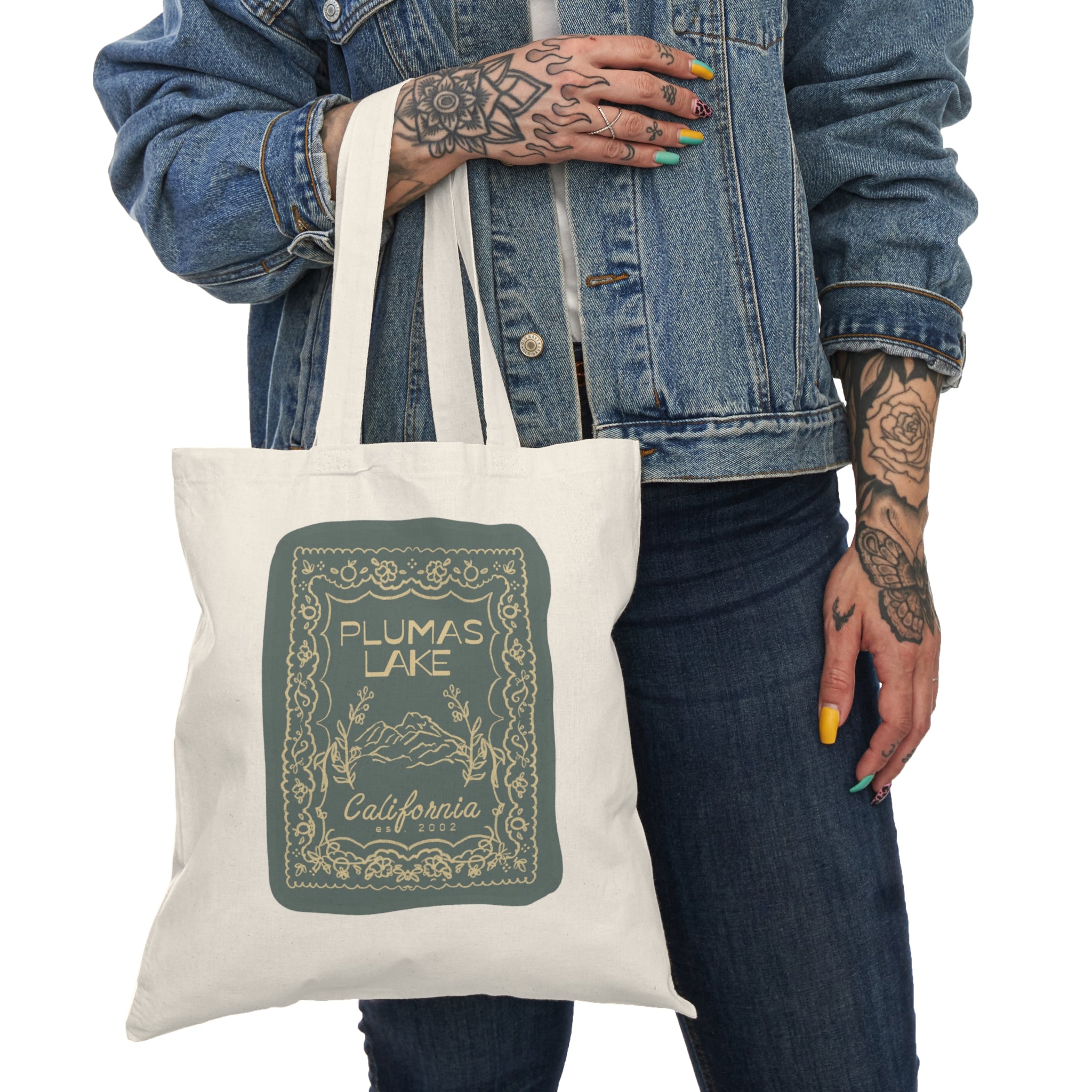 Plumas Lake & Sutter Buttes California Vintage Graphic Tote Bag