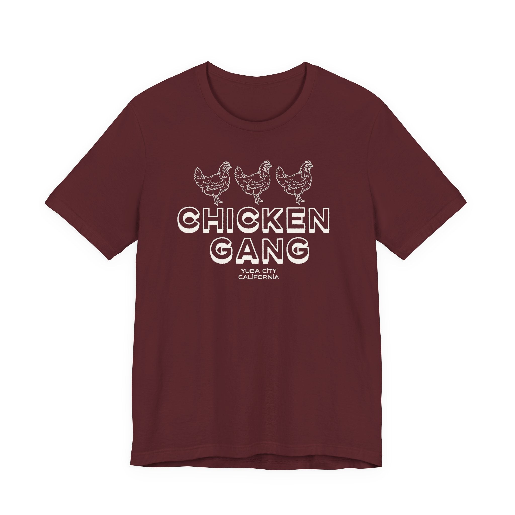 Yuba City Chicken Gang T-Shirt — Hand Drawn Hen Farm Tee for Yuba City