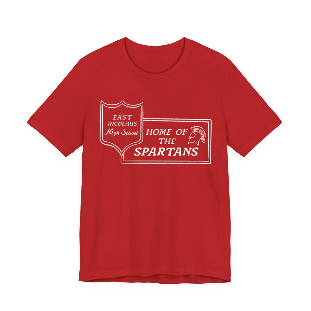 East Nicolaus Marquee Spartans High School Tee — "Home of the Spartans"