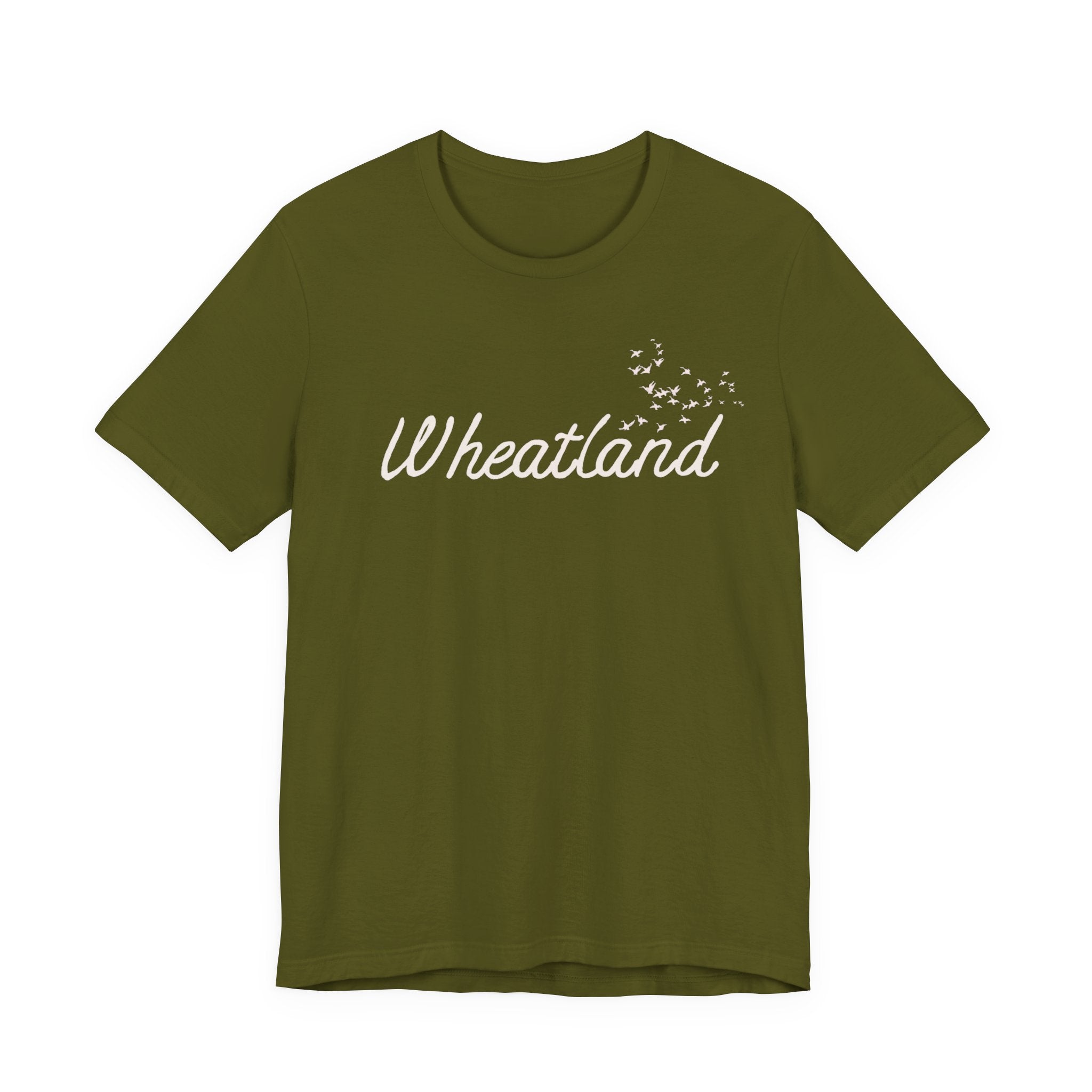 Winter Birds Wheatland Script Tee — Casual Town Name T‑Shirt