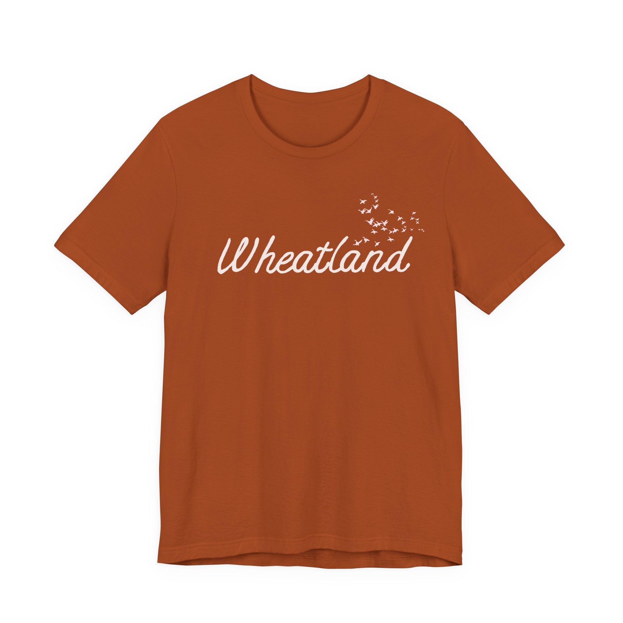 Winter Birds Wheatland Script Tee — Casual Town Name T‑Shirt