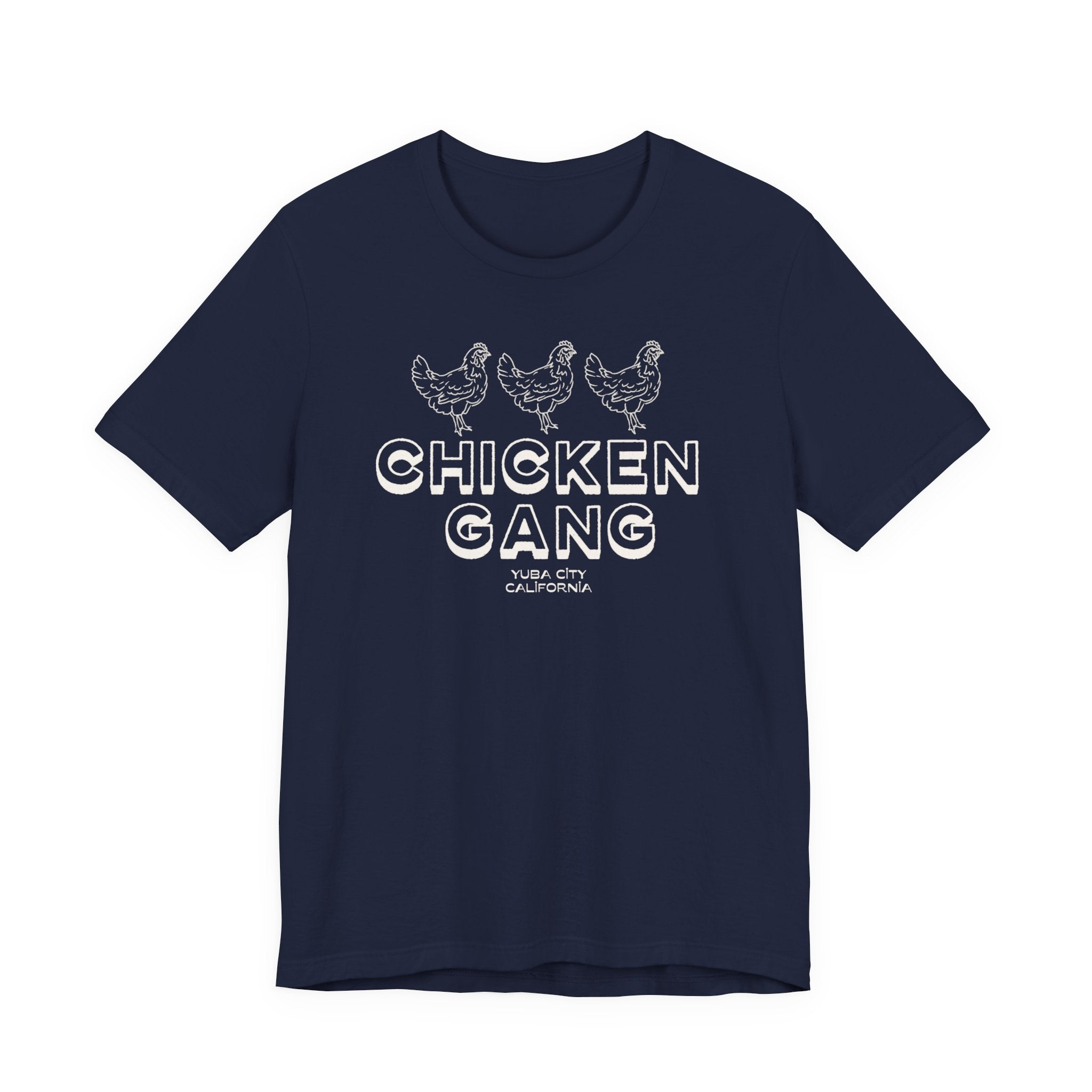 Yuba City Chicken Gang T-Shirt — Hand Drawn Hen Farm Tee for Yuba City