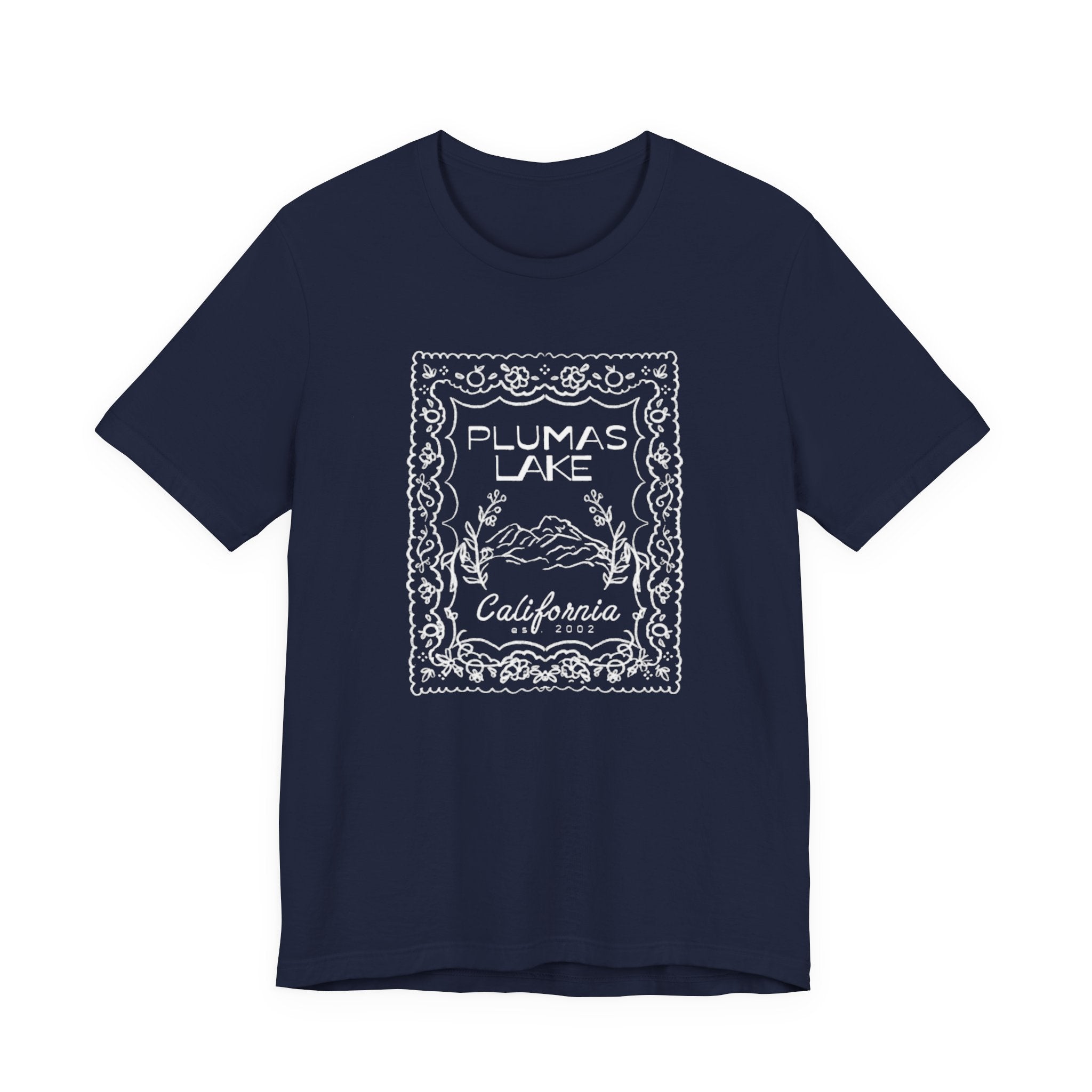 Plumas Lake Hand Drawn Stamp T‑Shirt