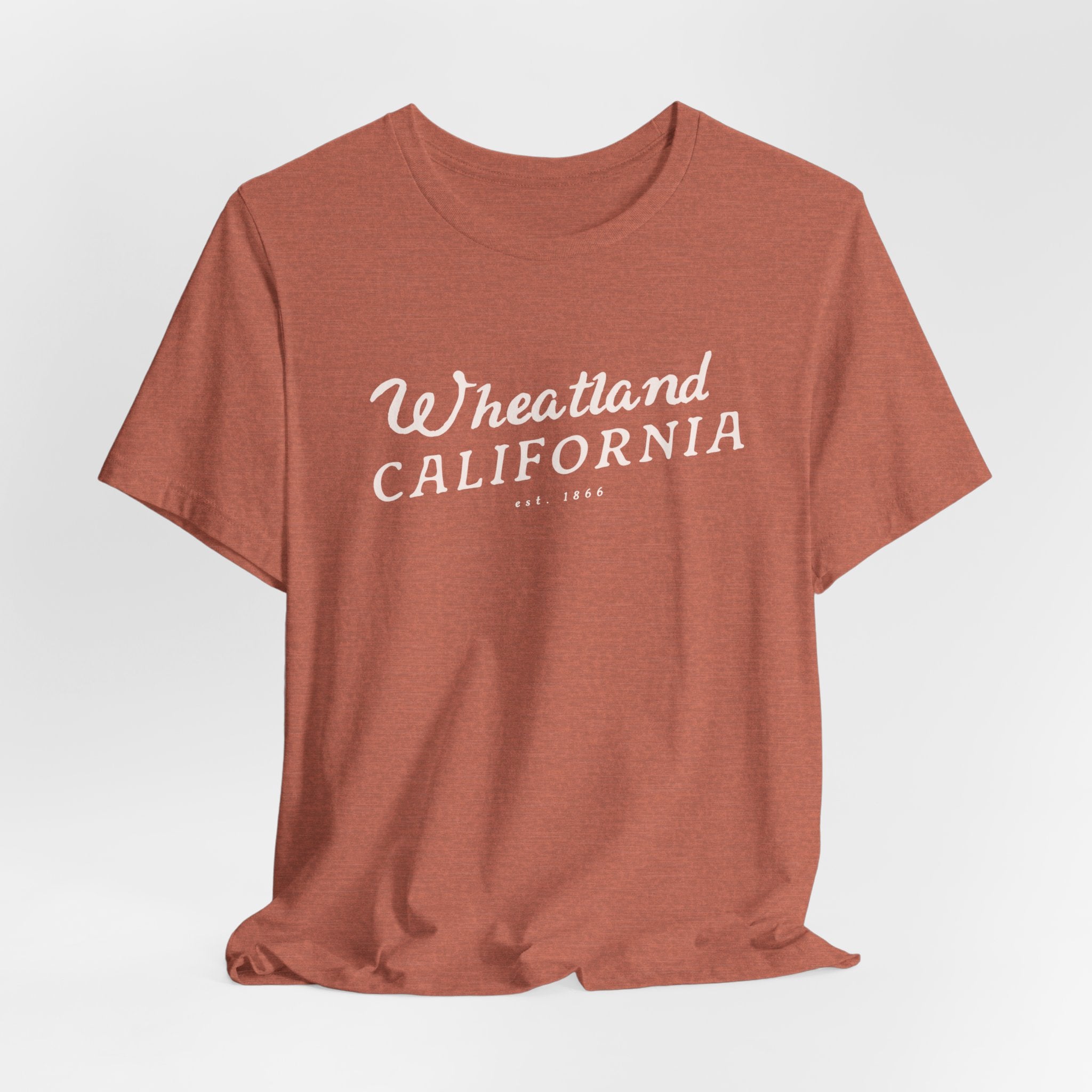 Wheatland California Vintage Script Tee — Retro Small Town Pride T-Shirt