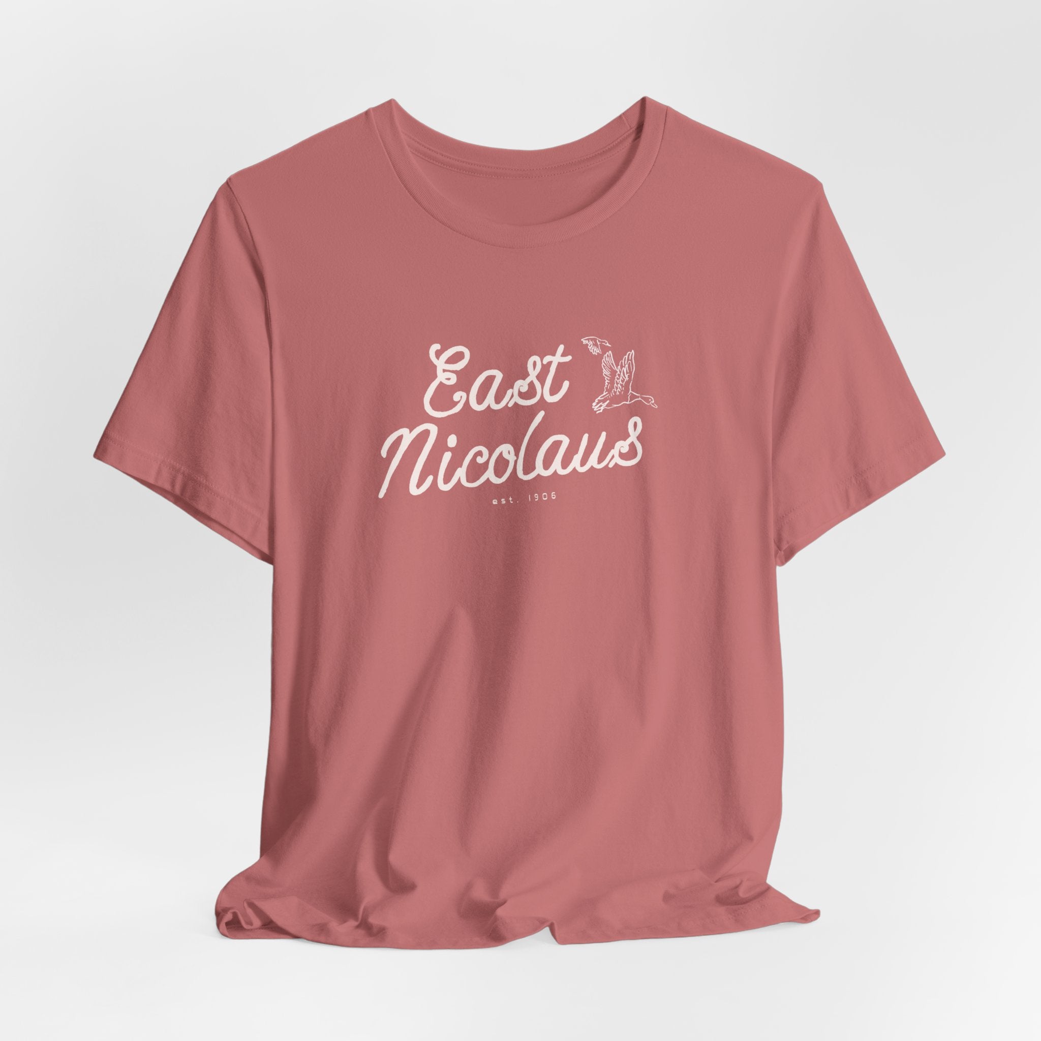 East Nicolaus Vintage Script T‑Shirt — Retro SmallTown Tee