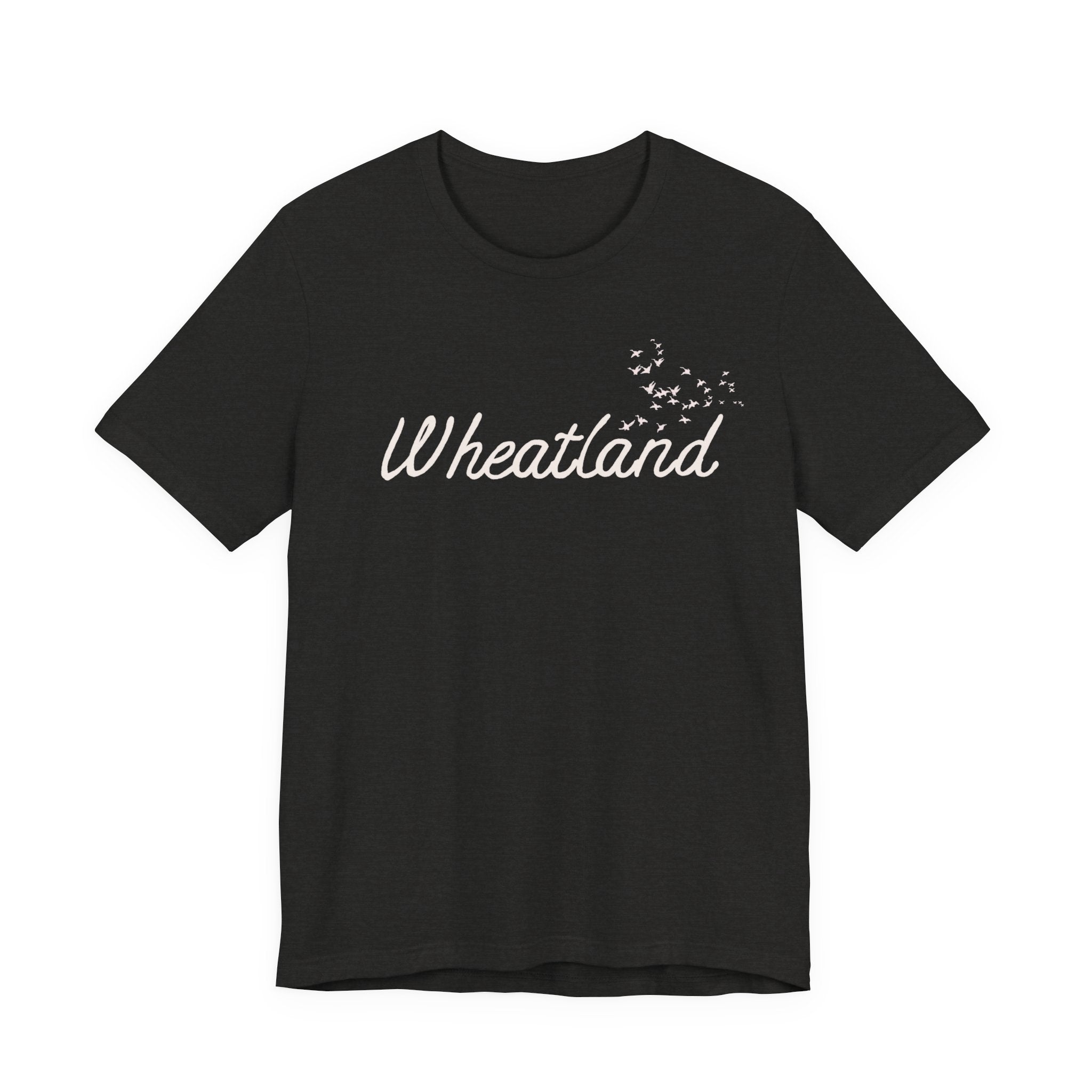 Winter Birds Wheatland Script Tee — Casual Town Name T‑Shirt