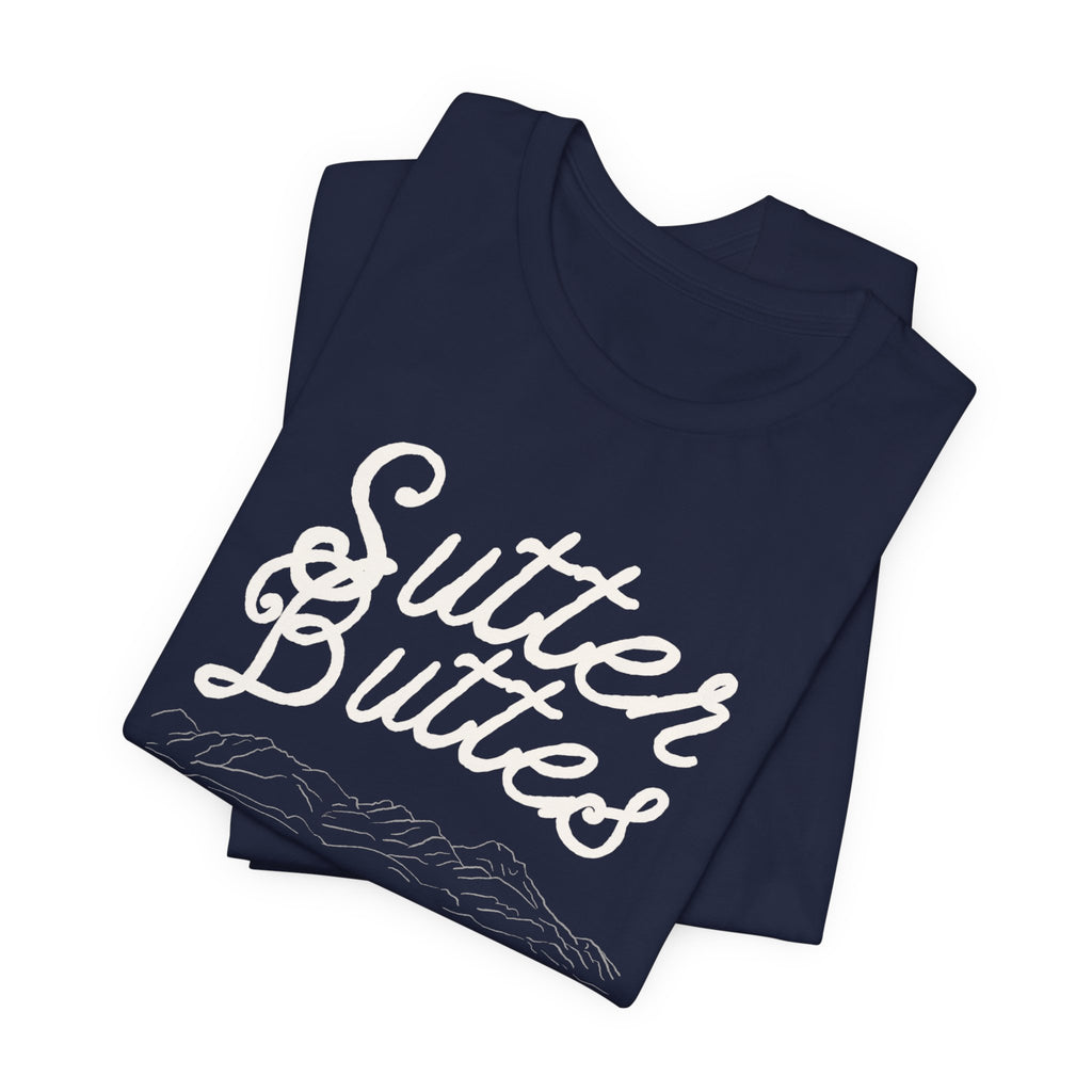 Sutter Buttes Tee — "Sutter Buttes: The World’s Smallest Mountain Range" Retro Graphic T‑Shirt