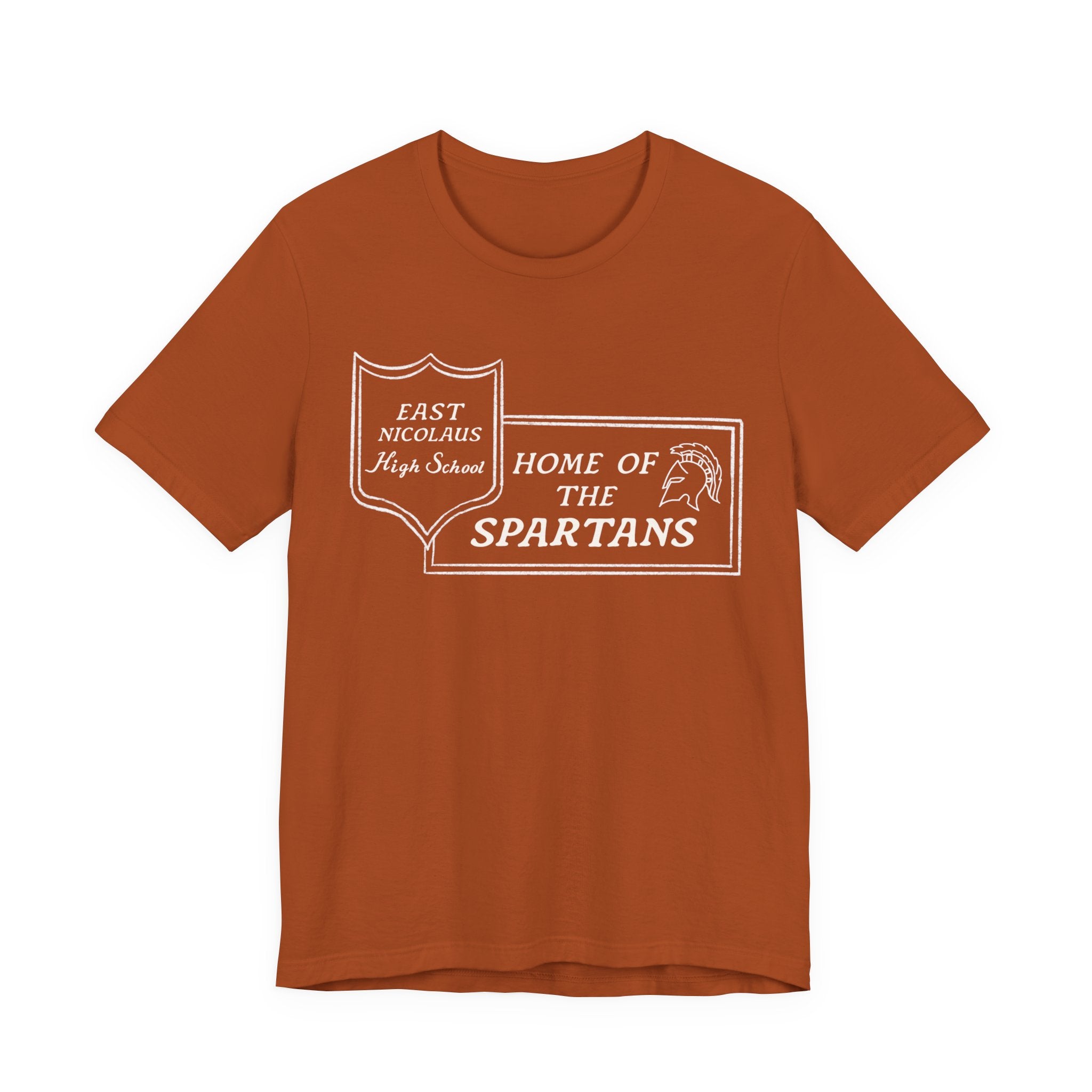 East Nicolaus Marquee Spartans High School Tee — "Home of the Spartans"