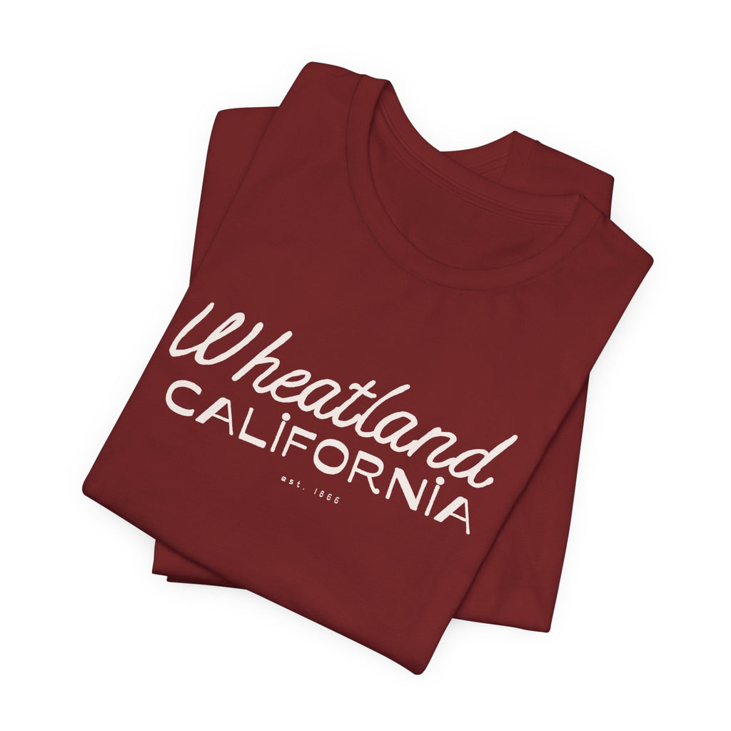 Wheatland California Retro Script Tee