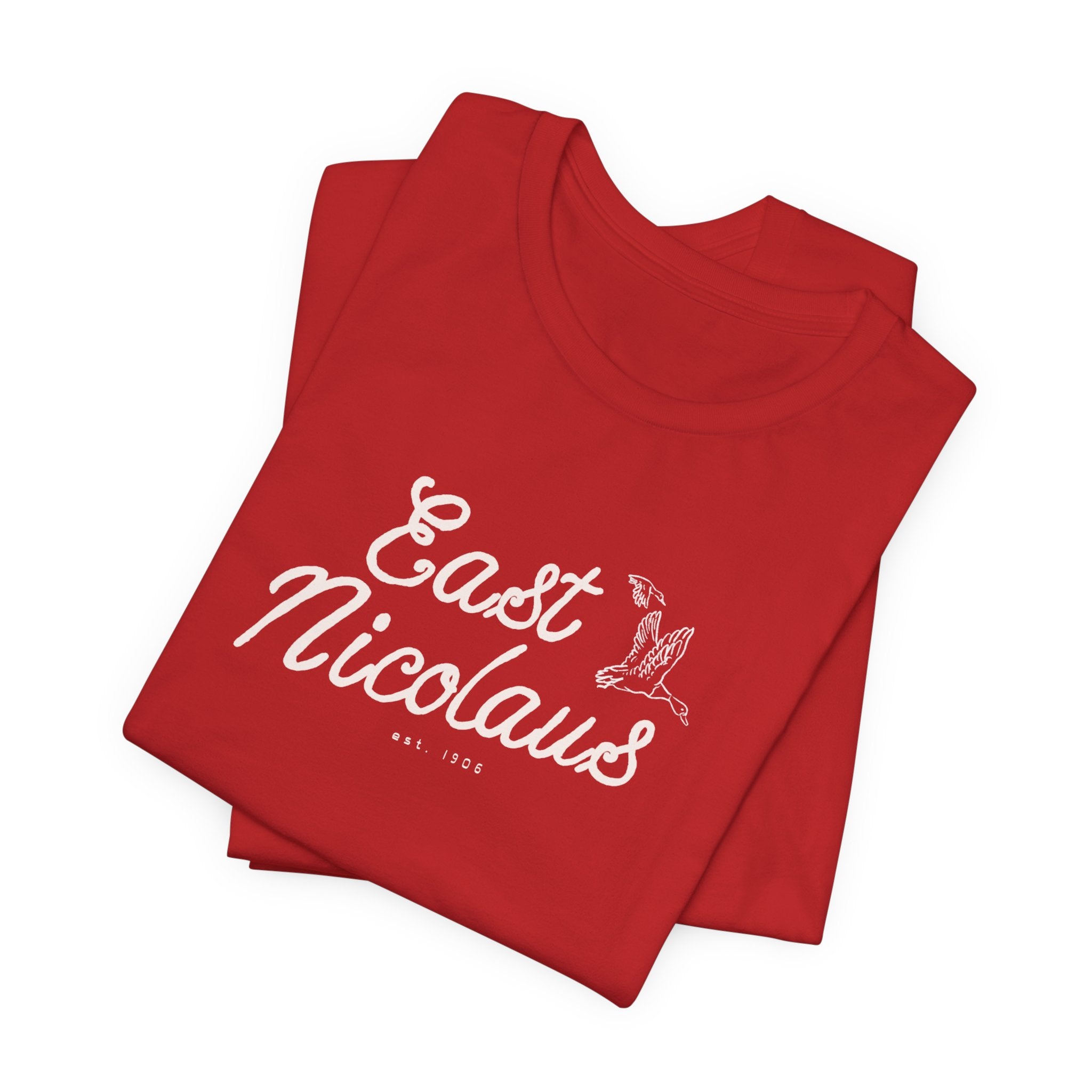East Nicolaus Vintage Script T‑Shirt — Retro SmallTown Tee