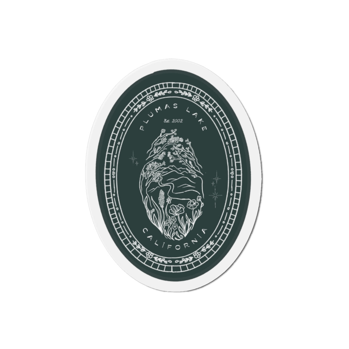 Die-Cut Magnet — Plumas Lake California Vintage Botanical Seal