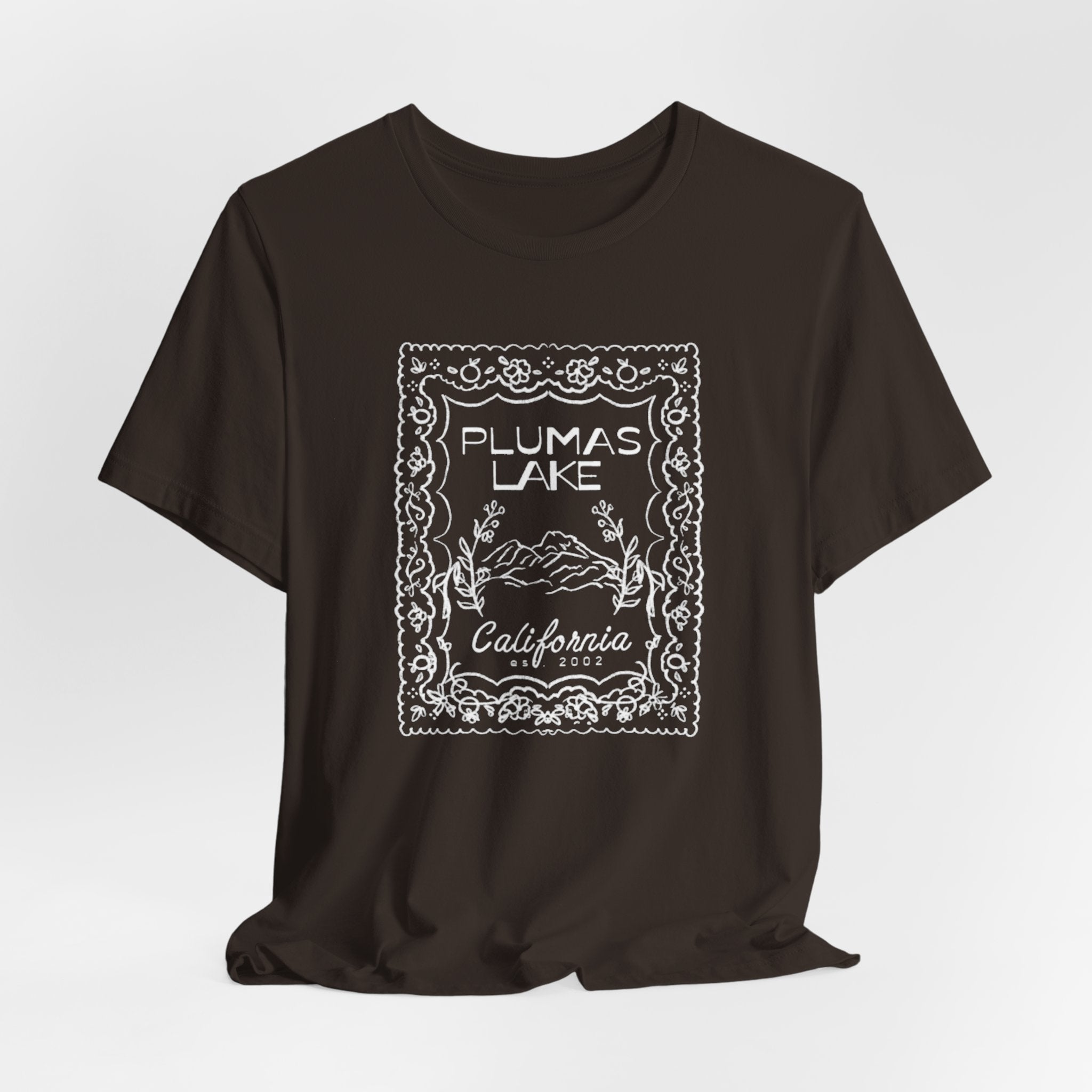 Plumas Lake Hand Drawn Stamp T‑Shirt
