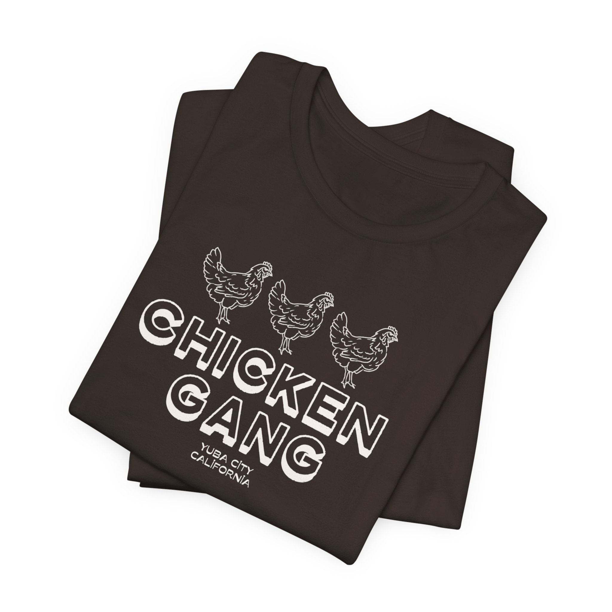 Yuba City Chicken Gang T-Shirt — Hand Drawn Hen Farm Tee for Yuba City