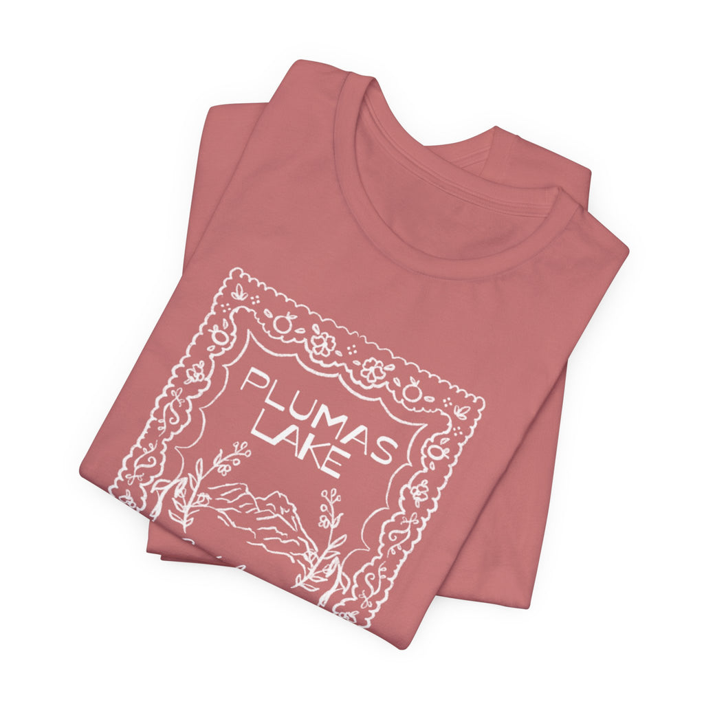 Plumas Lake Hand Drawn Stamp T‑Shirt